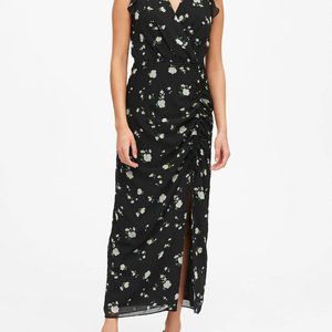 Banana Republic Print Ruched Maxi Dress